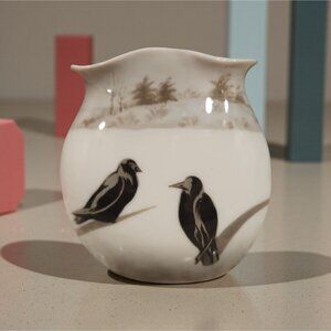 Rare Early 19th Century Art Nouveau Gebruder Heubach "Raben" Vase Signed